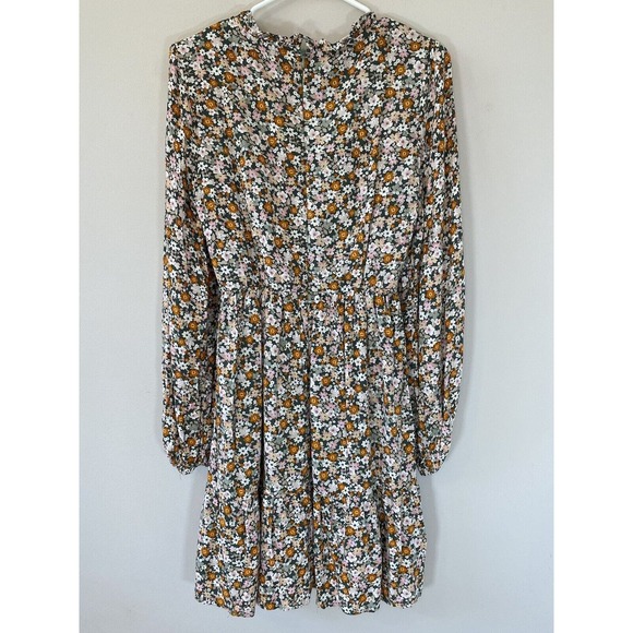 Andree by Unit Floral Long Sleeve Fit & Flare Dress Smocked MEDIUM Bohemian Boho - Picture 8 of 11